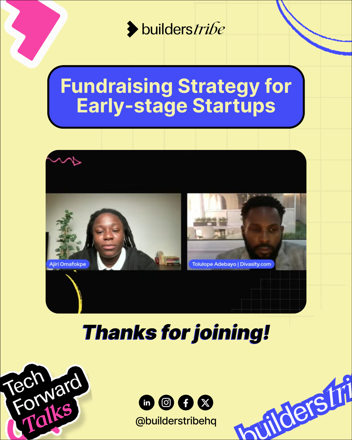 Builders Tribe Hosts Fundraising Session for Early-Stage Startup Founders