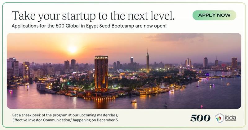 Application for 500 Global Egypt Seed Bootcamp Continues